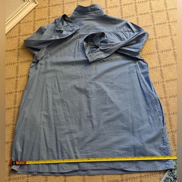 Burberry Brit denim chambray blue tunic shirt with ruffled front  M - Picture 12 of 14